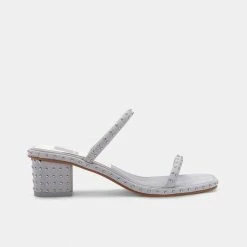 Recurate RIYA STUDDED SANDALS IN GREY NUBUCK - Re:vita RESALE