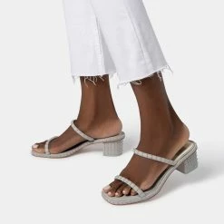 Recurate RIYA STUDDED SANDALS IN GREY NUBUCK - Re:vita RESALE