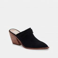 DOLCEVITA SITA MULES BLACK SUEDE MULES & CLOGS