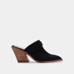 DOLCEVITA SITA MULES BLACK SUEDE MULES & CLOGS