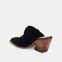 DOLCEVITA SITA MULES BLACK SUEDE MULES & CLOGS