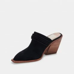 DOLCEVITA SITA MULES BLACK SUEDE MULES & CLOGS