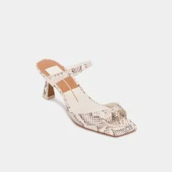 DOLCEVITA TANIKA HEELS BONE SNAKE PRINT LEATHER