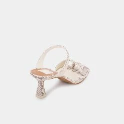 DOLCEVITA TANIKA HEELS BONE SNAKE PRINT LEATHER