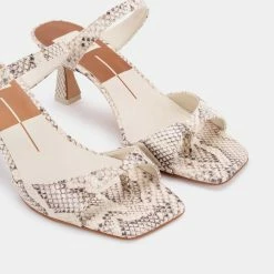 DOLCEVITA TANIKA HEELS BONE SNAKE PRINT LEATHER