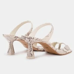 DOLCEVITA TANIKA HEELS BONE SNAKE PRINT LEATHER