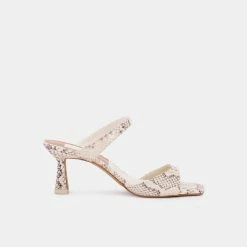 DOLCEVITA TANIKA HEELS BONE SNAKE PRINT LEATHER