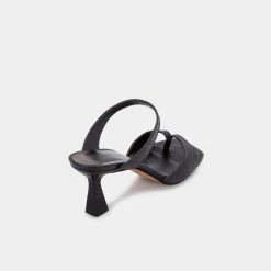 DOLCEVITA TANIKA HEELS ONYX SNAKE PRINT LEATHER