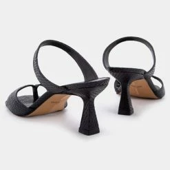 DOLCEVITA TANIKA HEELS ONYX SNAKE PRINT LEATHER