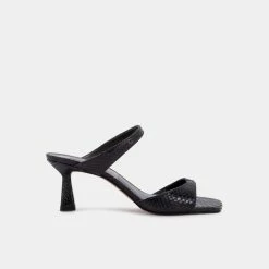 DOLCEVITA TANIKA HEELS ONYX SNAKE PRINT LEATHER