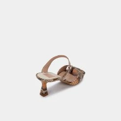 DOLCEVITA TANIKA HEELS TAN MULTI SNAKE PRINT