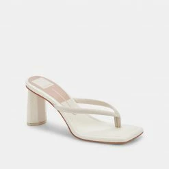 DOLCEVITA TASH HEELS IVORY LEATHER SANDALS