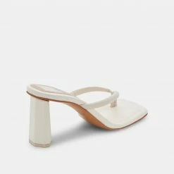 DOLCEVITA TASH HEELS IVORY LEATHER SANDALS