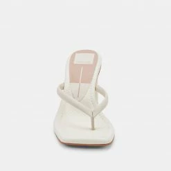 DOLCEVITA TASH HEELS IVORY LEATHER SANDALS