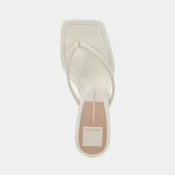 DOLCEVITA TASH HEELS IVORY LEATHER SANDALS