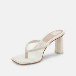 DOLCEVITA TASH HEELS IVORY LEATHER SANDALS
