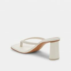 DOLCEVITA TASH HEELS IVORY LEATHER SANDALS