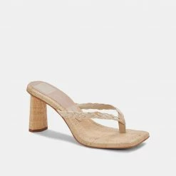 DOLCEVITA TASH HEELS LT NATURAL RAFFIA