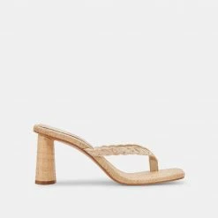 DOLCEVITA TASH HEELS LT NATURAL RAFFIA