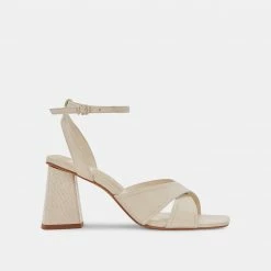DOLCEVITA TIKI HEELS CREAM LEATHER SANDALS