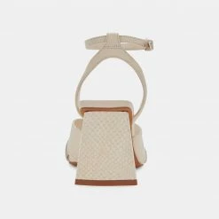 DOLCEVITA TIKI HEELS CREAM LEATHER SANDALS