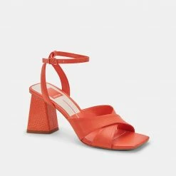 DOLCEVITA SANDALS TIKI HEELS PERSIMMON LEATHER