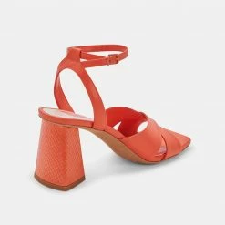 DOLCEVITA SANDALS TIKI HEELS PERSIMMON LEATHER