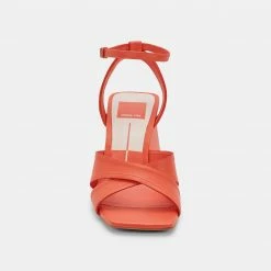 DOLCEVITA SANDALS TIKI HEELS PERSIMMON LEATHER