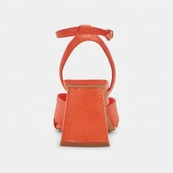 DOLCEVITA SANDALS TIKI HEELS PERSIMMON LEATHER