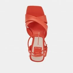 DOLCEVITA SANDALS TIKI HEELS PERSIMMON LEATHER