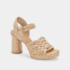 DOLCEVITA ASHER HEELS LT NATURAL RAFFIA