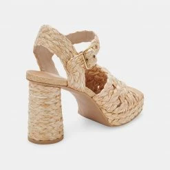 DOLCEVITA ASHER HEELS LT NATURAL RAFFIA