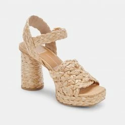 DOLCEVITA ASHER HEELS LT NATURAL RAFFIA