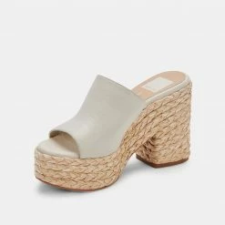 DOLCEVITA ELORA HEELS IVORY LEATHER