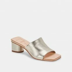 DOLCEVITA SANDALS JOLICE HEELS LIGHT GOLD LEATHER