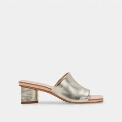 DOLCEVITA SANDALS JOLICE HEELS LIGHT GOLD LEATHER