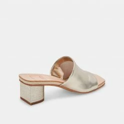 DOLCEVITA SANDALS JOLICE HEELS LIGHT GOLD LEATHER