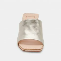 DOLCEVITA SANDALS JOLICE HEELS LIGHT GOLD LEATHER