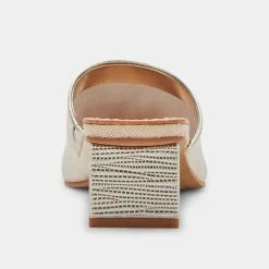 DOLCEVITA SANDALS JOLICE HEELS LIGHT GOLD LEATHER