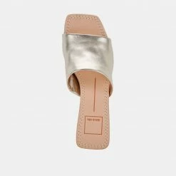 DOLCEVITA SANDALS JOLICE HEELS LIGHT GOLD LEATHER