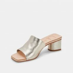 DOLCEVITA SANDALS JOLICE HEELS LIGHT GOLD LEATHER