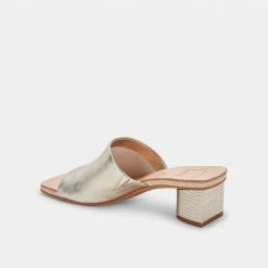 DOLCEVITA SANDALS JOLICE HEELS LIGHT GOLD LEATHER