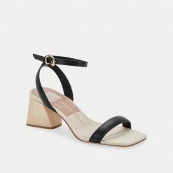 DOLCEVITA SANDALS MODI HEELS BLACK LEATHER