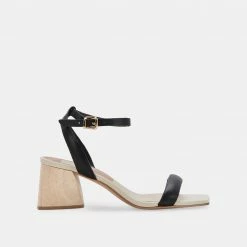 DOLCEVITA SANDALS MODI HEELS BLACK LEATHER