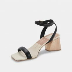DOLCEVITA SANDALS MODI HEELS BLACK LEATHER