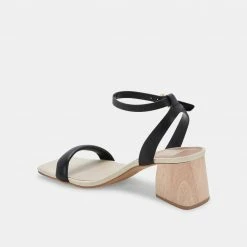 DOLCEVITA SANDALS MODI HEELS BLACK LEATHER