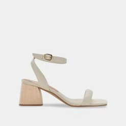 DOLCEVITA MODI HEELS IVORY LEATHER SANDALS