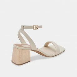 DOLCEVITA MODI HEELS IVORY LEATHER SANDALS