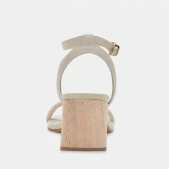 DOLCEVITA MODI HEELS IVORY LEATHER SANDALS