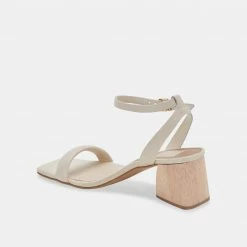 DOLCEVITA MODI HEELS IVORY LEATHER SANDALS